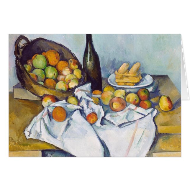 Cartão Paul Cézanne a cesta das maçãs que pintam a arte (Frente horizontal)