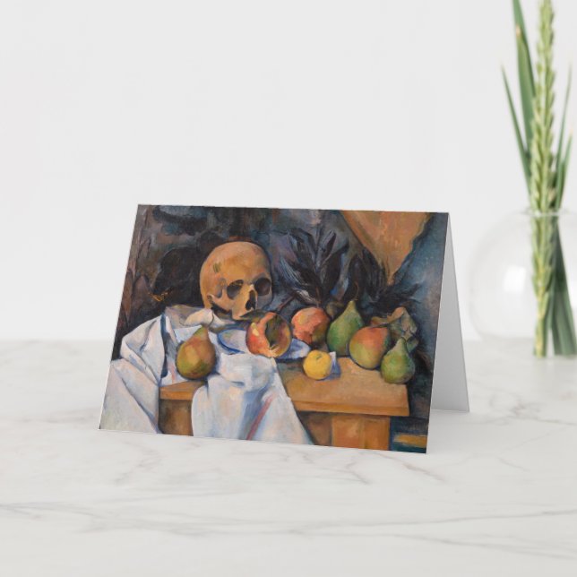 Cartão Paul Cezanne - A Vida Estática com o Crânio (Frente)