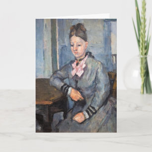 Cartão Paul Cezanne - Madame Cezanne Lening em uma Mesa