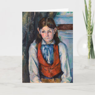 Cartão Paul Cezanne - Menino com Colete Vermelho