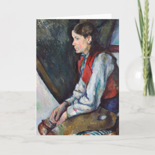 Cartão Paul Cezanne - Menino no Colete Vermelho