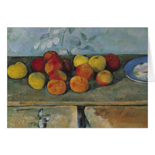 Cartão Paul Cezanne   Vida tranquila de maçãs e biscoitos