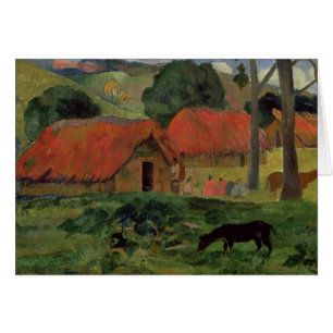 Cartão Paul Gauguin as três cabanas, Tahiti, 1891-92