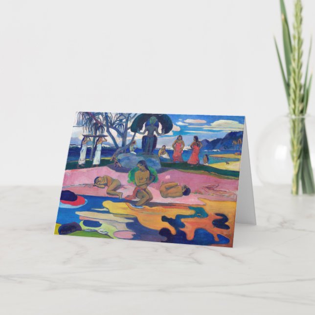 Cartão Paul Gauguin - Dia do Deus / Mahana no atua (Frente)