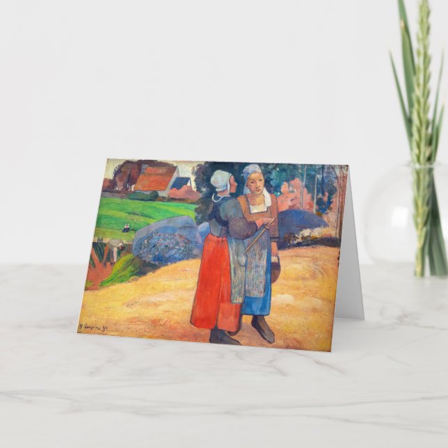 Cartão Paul Gauguin - Paysannes Bretons (Frente)