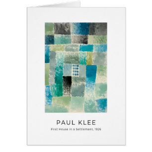 Cartão Paul Klee, Colorida Placa de Arte Bela Abstrato Mo