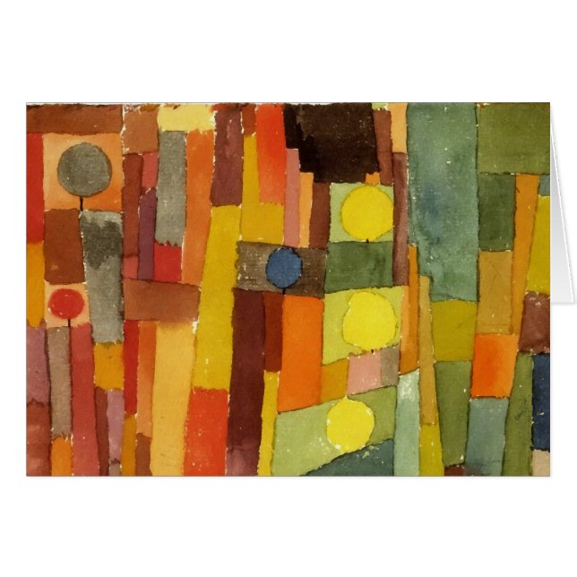 Cartão Paul Klee No Estilo Da Arte De Aquarela Kairouana (Frente horizontal)