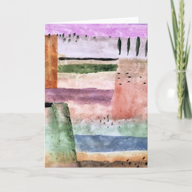 Cartão Paul Klee, Paisagem com Álamo, (Frente)