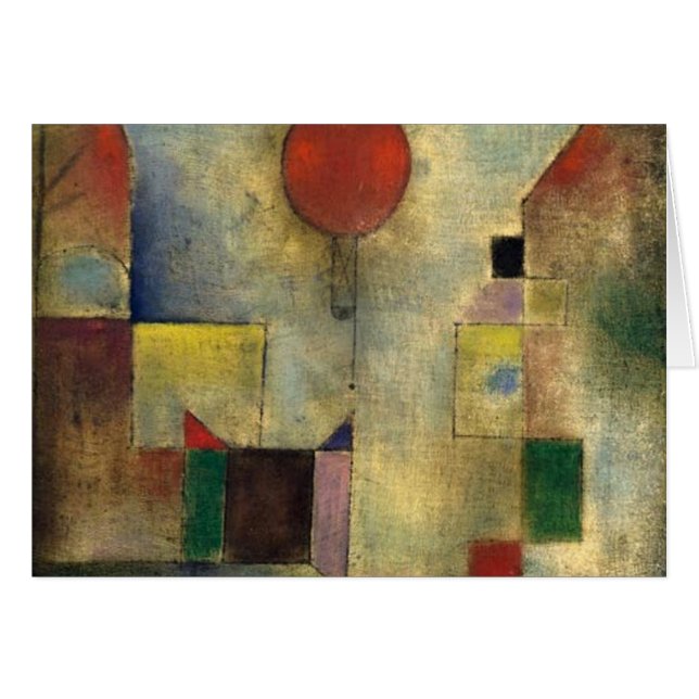 Cartão Paul Klee Red Balloon (Frente Horizontal)
