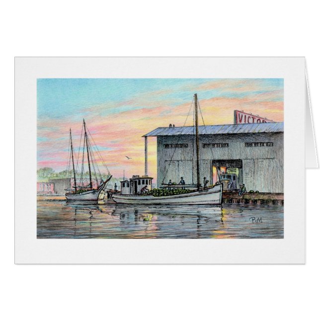 Cartão Paul McGehee "Baltimore Harbor-The Long Dock" Card (Frente horizontal)