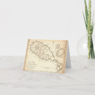 Cartão Paul McGehee "Old St. Kitts & Nevis Map" Note Card