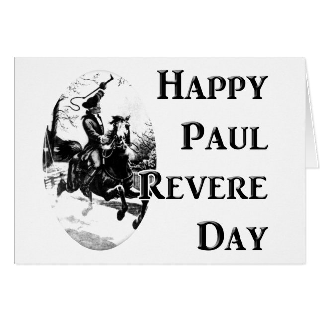 Cartão Paul Revere Day (Frente Horizontal)