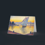 Cartão Paul Signac - A Porta do Sunset, Opus 236<br><div class="desc">The Port at Sunset, Opus 236 (Santo-Tropez) / Le Port au soleil couchant, Opus 236 (Santo-Tropez) - Paul Signac, Oil on Canvas, 1892</div>
