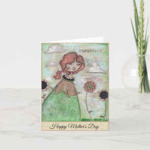 Cartão Pausa - Placa de Dia de as mães