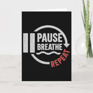 Cartão Pausar Respirar Repetir Ioga Motivacional Meditaçã