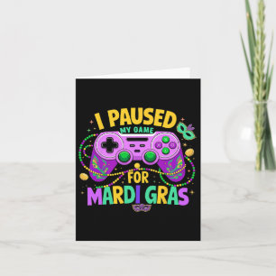Cartão Pausei Meu Jogo Para O Jogo De Jogo Do Mardi Gras.
