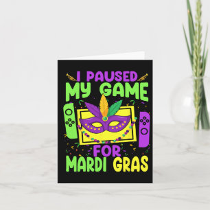 Cartão Pausou Meu Jogo Para O Jogo De Jogo Do Mardi Gras 