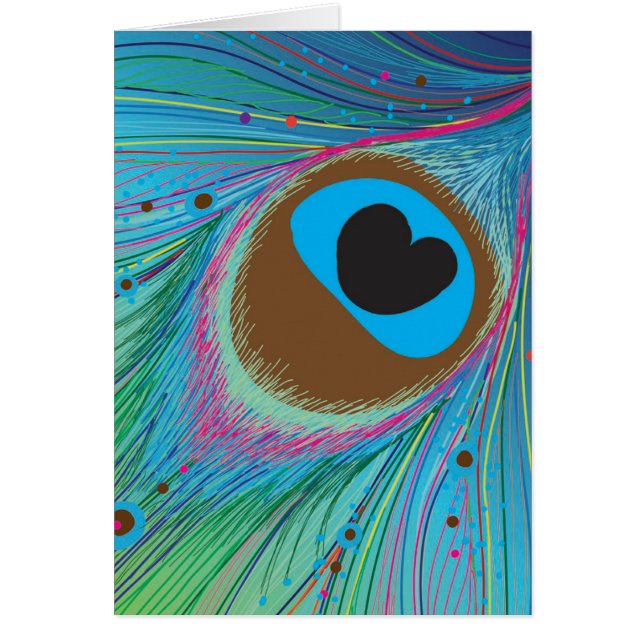 Cartão Pavão de plano de fundo (Frente)