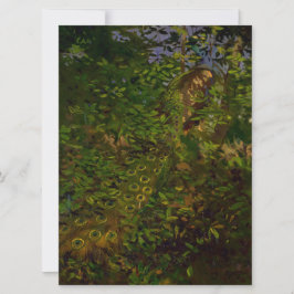 Cartão Pavão na floresta