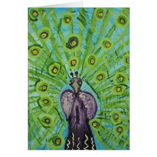 Cartão Pavão roxo pela urze S. (Frente)