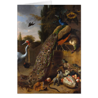 Cartão Pavões - d Hondecoeter de Melchior