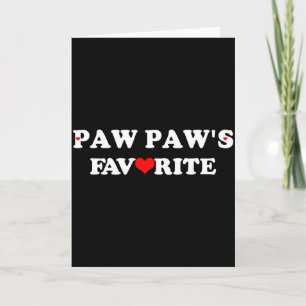 Cartão Paw Paws Favorito Com Coração Vermelho
