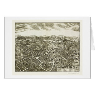 Cartão Pawling, mapa panorâmico de NY - 1909