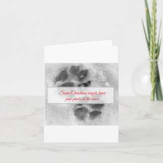 Cartão Pawprint Cachorro na decoração de Natal da Neve.