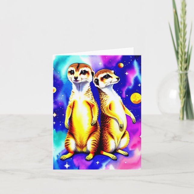 Cartão Paws IV de animais espaciais (Frente)