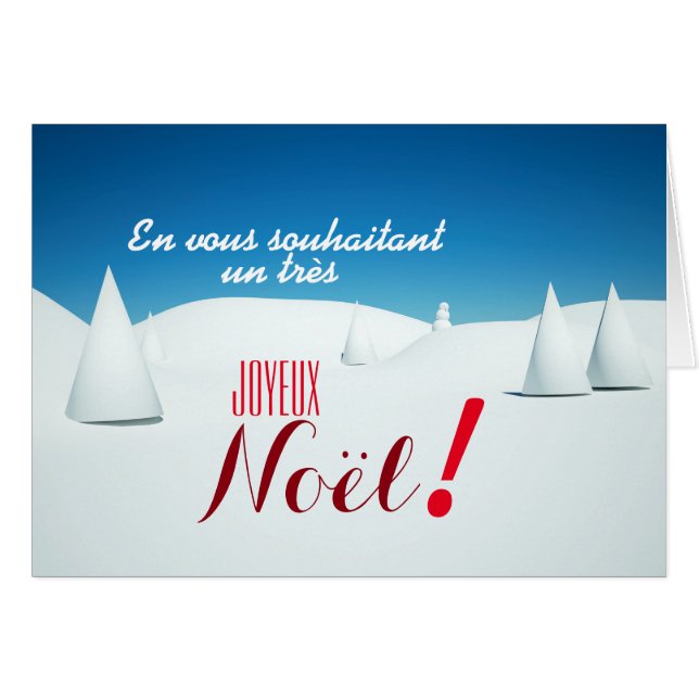 Cartão Paysage sous la neige 3D art Carte de Noel (Frente Horizontal)