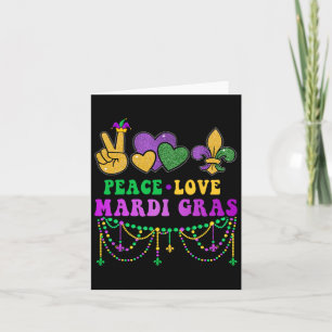 Cartão Paz Ame Mardi Gras Com Miçangas E Fleur De Lis
