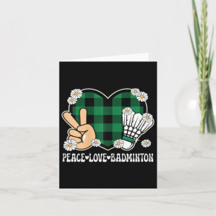 Cartão Paz Amor Badminton Lover Outfit Mulheres Meninas C