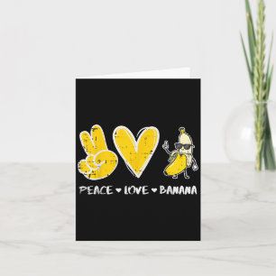 Cartão Paz Amor Banana Fruta Engraçada Comida Vegan Mulhe