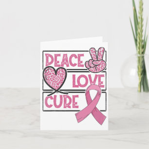 Cartão Paz Amor Cura Cancer de Mama Sensibilização Guerre