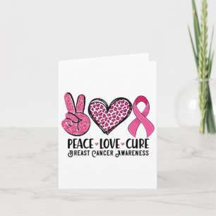 Cartão Paz Amor Cura Cancer de Mama Sensibilização Guerre
