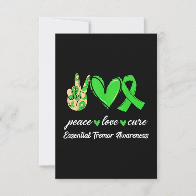 Cartão Paz Amor Cura Fita Verde Tremor Essencial (Frente)
