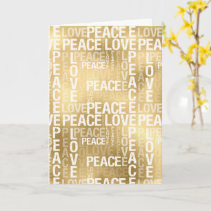Cartão Paz Amor Dourado  
