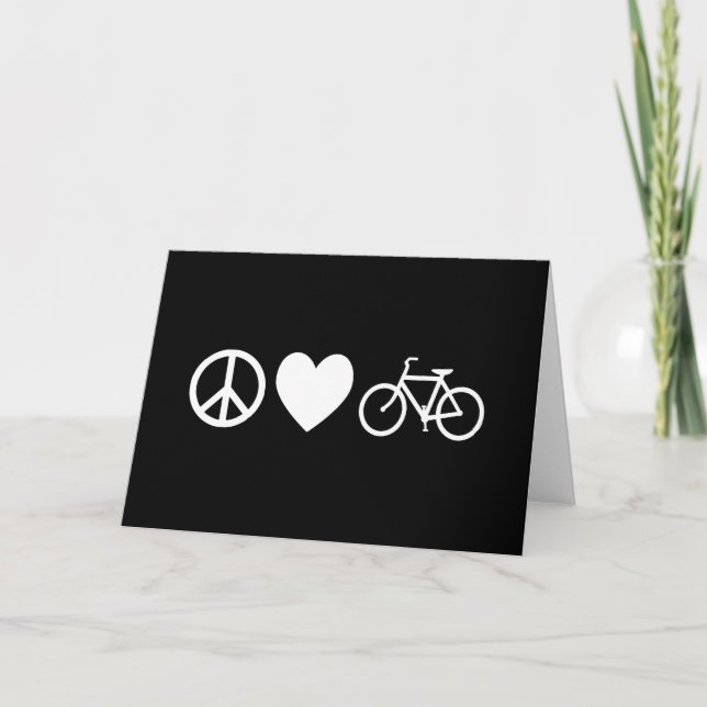 Cartão Paz Amor e Bicicletas (Frente)
