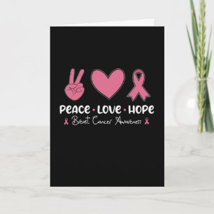 Cartão Paz Amor Esperança Cancer Sensibilização Sobrevive