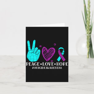Cartão Paz amor esperança feliz prevenção conscientização