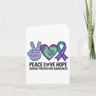 Cartão Paz Amor Esperança Prevenção Suicídio Tie Dye Awar
