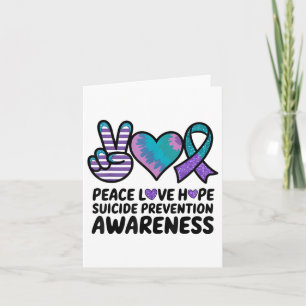 Cartão Paz Amor Esperança Prevenção Suicídio Tie Dye Awar