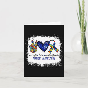 Cartão Paz Amor Fita Autismo Atenção Aceitar Amor