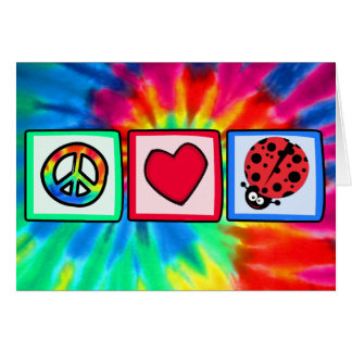 Cartão Paz, amor, joaninhas