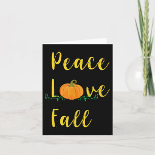 Cartão Paz Amor Queda Ditos Cute Pumpkin Sai do outono