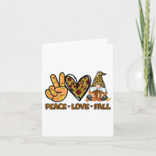Cartão Paz Amor Queda Gnomo Autumn Lover Pumpkins Ha
