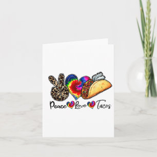 Cartão Paz Amor Tacos Cinco De Mayo Amantes de Comida Mex