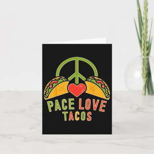Cartão Paz Amor Tacos Cinco De Mayo Festa Mexicana Hippie