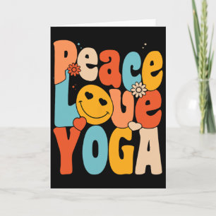 Cartão Paz Amor Yoga Yoga Retro Mães Avó Yoga
