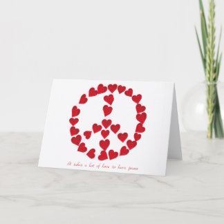 Cartão Paz do amor de H 1 notecard